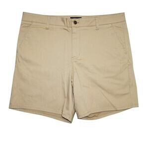 RSQ Beige Chino Shorts – Size 38 Men's Casual Stretch Twill Flat Front